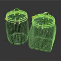 Transparent Glass Storage Jars With Yellow Seal And Metal Clip Lids