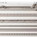 French plaster line carved plaster line combination 3d model