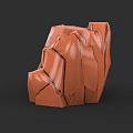 Micro Terrain 3D Model With Orange Rock Like Structure And Cracks
