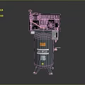 Mobile Industrial Air Compressor With Gray Tank Top Motor Cooling Grille And AB Model