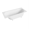 Elegant White Rectangular Freestanding Bathtub With Sleek Surface And Four Legs