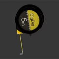 Professional Hardware Tool Yellow Black Digita Tape Measure 5m Length with Clear Scale Markings