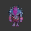 Blue Ice Creature With Golden Crown Spiky Fur And Arm Bands
