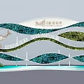 Jinhui Yuefu Landscape Design Featuring Wavy Green Plant Wall And Metal Structure