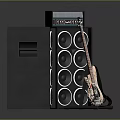Professional Audio Equipment Setup Featuring Large Black Speakers Amplifier And Electric Bass Guitar