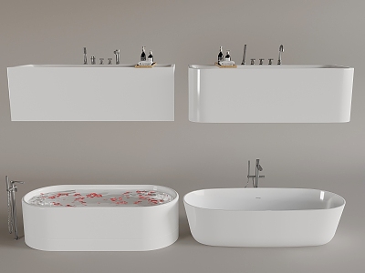 Bathroom Bathtub Integrated Bathtub Independent Bathtub Faucet Toiletries 3d model