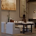 New Chinese Style Tea Shop Leisure Space With Comfortable Stylish Sofa And Coffee Table Combinations