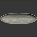 White Boat Shaped Decorative Tray With Textured Surface And Ornamental Ends