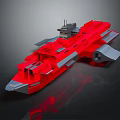 Red Futuristic Spacecraft Model With Gray Details For Space Exploration Missions