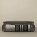 Modern Stylish Coffee Table With Circular Top And Cylindrical Support Base 3d model
