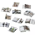 Modern Book Ornaments Magazine Desktop Ornaments Books 3d model