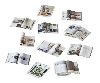 Modern Book Ornaments Magazine Desktop Ornaments Books 3d model