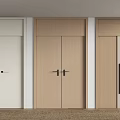 Modern Interior Wooden Double Doors With Various Designs White Light Wood And Sleek Handles