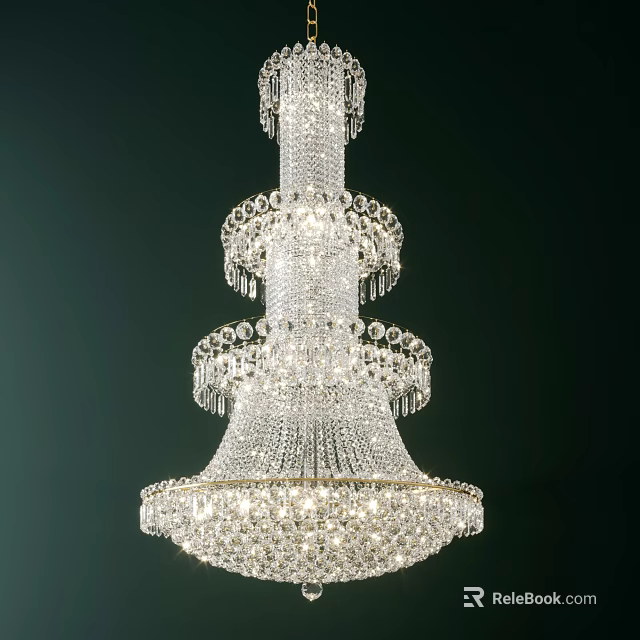 Luxurious Multi Tier Crystal Chandelier With Sparkling Crystals And Elegant Design For Home Interiors 3d model 