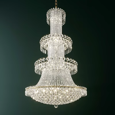 Luxurious Multi Tier Crystal Chandelier With Sparkling Crystals And Elegant Design For Home Interiors 3d model