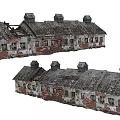 Dilapidated Industrial Factory Building With Red Brick Walls Roof Chimneys And Old Windows