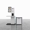 Commercial Self Service Kiosk With Display Screen And Control Panel For Business Use 3d model