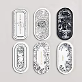 Different Patterned Round Rugs With Intricate Floral Art And Text Details For Interior Decor