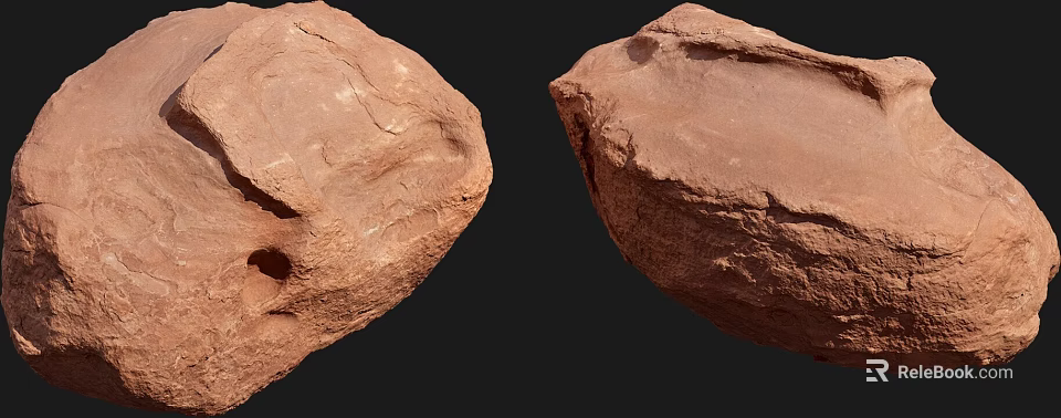 Garden Landscape Design With Red Natural Stones And Rough Surface Textures 3d model