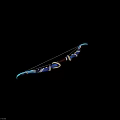 Blue Decorative Longbow With Gold Accents White String And Traditional Design