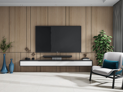 modern TV background cabinet TV wall model