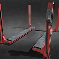 Red Heavy Duty Column Type Car Lift With Stable Platform Structure 3d model