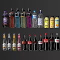 Various Types of Assorted Beverage Bottles With Different Flavors And Colors