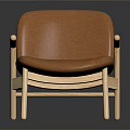Modern Brown Upholstered Accent Chair with Armrests and Light Wooden Legs for Contemporary Living Space