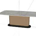 Modern Dining Table With White Marble Top And Beige Base Modern Design 3d model