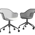 Modern Mesh Office Chair With Armrest And Swivel Wheel Base In Black White
