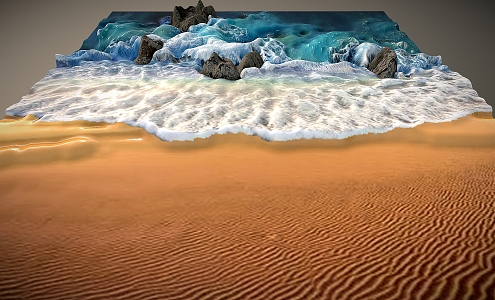 Coastal Seaside Beach Cartoon Beach Shoreline Sea Cliff Terrain 3d model