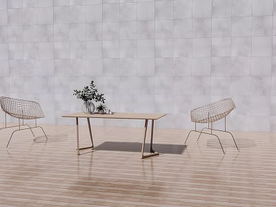 Modern Outdoor Table and Chair Table and Stool 3d model