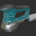 Super Brand Industrial Power Sander With Turquoise Body Black Handle And Silver Base