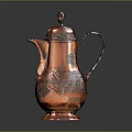 Vintage Copper Teapot With Intricate Decorative Patterns Traditional Design And Elegant Craftsmanship
