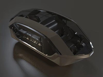 Futuristic Concept Car With Sleek Body Transparent Windows And Modern Interior Structure 3d model