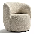 Comfortable Modern Beige Textured Fabric Single Sofa With Rounded Armrests Design