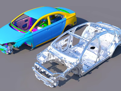 Frame car frame car shell car keel car shell car sheet metal parts car structure body frame car frame car frame 3d model