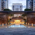 New Chinese-style Gate Community Building 3d model
