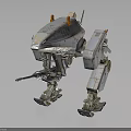 Sci Fi Mechanical Creature With Detailed Four Legged Metallic Structure And Orange Accents