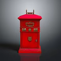 Traditional Red Postbox Design With Brass Decorative Elements And Vintage Styling