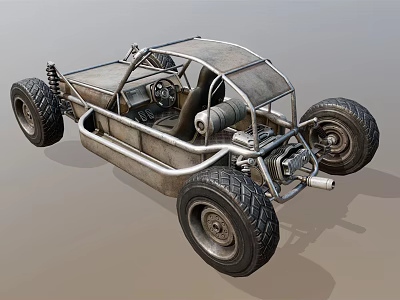 Rugged Off Road Buggy With Tubular Frame Large Tires And Open Cockpit 3d model