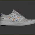 White Casual Sneakers With Colorful Patterns Lace Up Design And Lightweight Sole