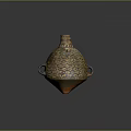 Hand Carved Ceramic Vessel With Intricate Floral Patterns And Dual Handles