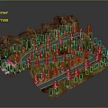 Car Driving On Scenic Winding Mountain Road With Trees Terrain And Red Roof Building