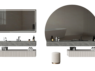 modern sink bathroom cabinet 3d model