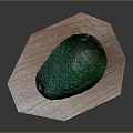 Ripe Fresh Green Avocado With Rough Texture On Wooden Cutting Board