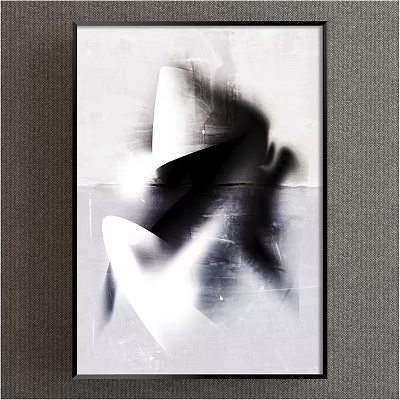 Modern abstract painting simple gray porch abstract decorative painting 3d model