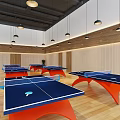 Indoor Sports Fitness Space With Multiple Table Tennis Tables And Modern Design