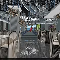 Elegant Banquet Hall Interior With White Chairs Table Settings Floral Decorations And Reflective Floor