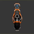 Futuristic Orange And Gray Weapon With Modern Scope And Reflective Surface 3d model